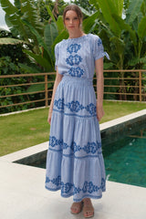 Lianne Skirt, Blue Yarn Stripe