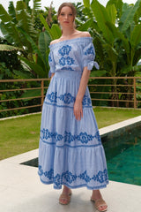 Lianne Skirt, Blue Yarn Stripe