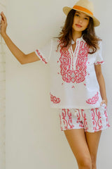 Pre-order Delfina Top, Wht Red