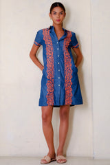 Brianne Dress, Chamb Papaya