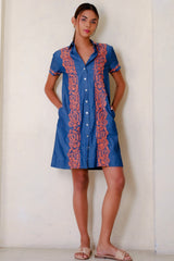 Brianne Dress, Chamb Papaya