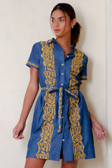 Brianne Dress, Chamb Mango