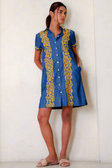 Brianne Dress, Chamb Mango