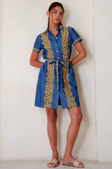 Brianne Dress, Chamb Mango