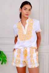 Delfina Top, White Mango