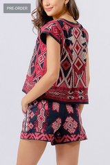 Pre-order Katya Top, Blk Crimson