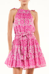 Solenne Dress, Ikat Pink