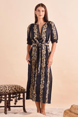 Ines Dress, Blk Khaki