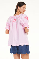 Carla Top, Pink Stripe