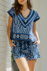 Pre-order Katya Top, Blk Lagoon