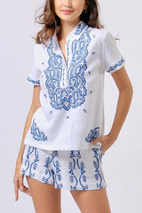 Pre-order Delfina Top, Wht Blue