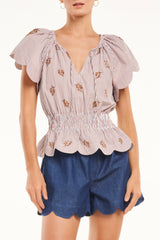 Zuri Top, Mocha Stripe