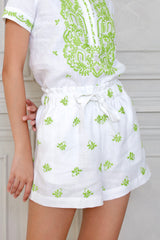 Solana Shorts, White Kiwi