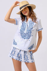 Pre-order Delfina Top, Wht Blue