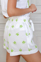 Solana Shorts, White Kiwi