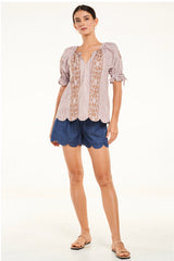 Carla Top, Mocha Stripe