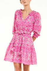 Marga Dress, Ikat Pink