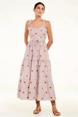 Adela Dress, Mocha Stripe