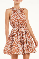 Solenne Dress, Ikat Mocha