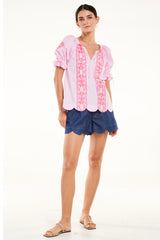 Carla Top, Pink Stripe