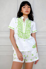 Delfina Top, White Kiwi