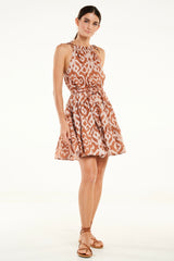 Solenne Dress, Ikat Mocha