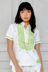 Delfina Top, White Kiwi