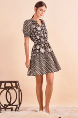 Jasmine Dress, Blk Floral