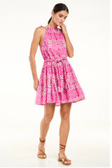 Solenne Dress, Ikat Pink