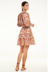 Marga Dress, Ikat Mocha