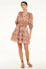 Marga Dress, Ikat Mocha