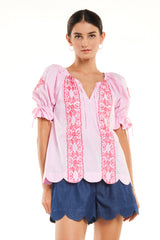 Carla Top, Pink Stripe