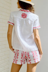 Pre-order Delfina Top, Wht Red
