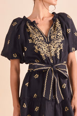 Carmen Dress, Blk Khaki