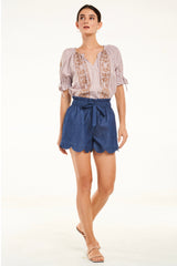 Carla Top, Mocha Stripe