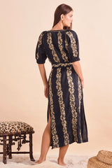 Ines Dress, Blk Khaki