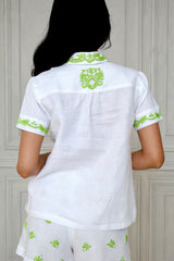 Delfina Top, White Kiwi