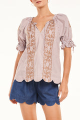 Carla Top, Mocha Stripe