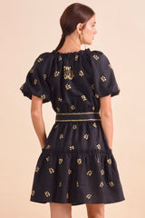 Carmen Dress, Blk Khaki