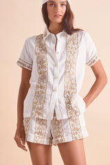 Pre-Order Maxine Shirt, Wht Khaki