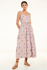 Adela Dress, Mocha Stripe