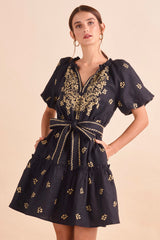 Carmen Dress, Blk Khaki