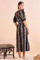 Ines Dress, Blk Khaki