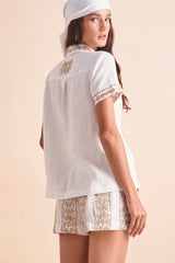 Pre-Order Maxine Shirt, Wht Khaki