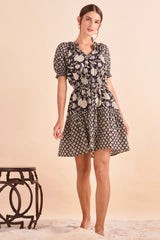 Jasmine Dress, Blk Floral