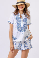 Pre-order Delfina Top, Wht Blue
