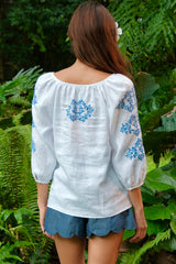 Paola Top, White Blue