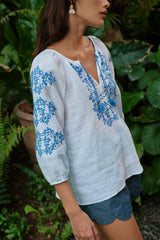 Paola Top, White Blue