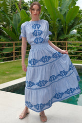 Lianne Skirt, Blue Yarn Stripe