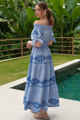 Lianne Skirt, Blue Yarn Stripe